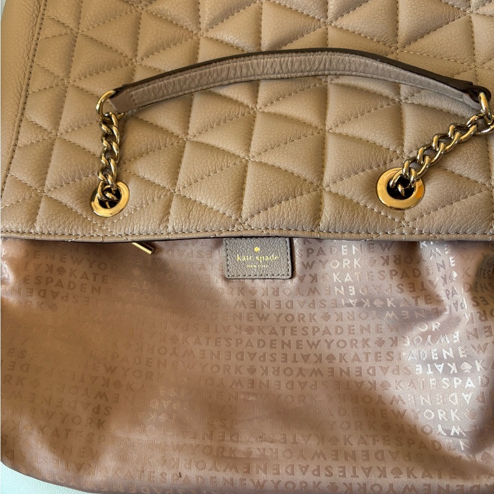 Kate Spade | Neutral Lavender Quilted Women's Medium Shoulder Bag - Picture 13 of 16